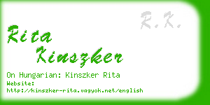 rita kinszker business card